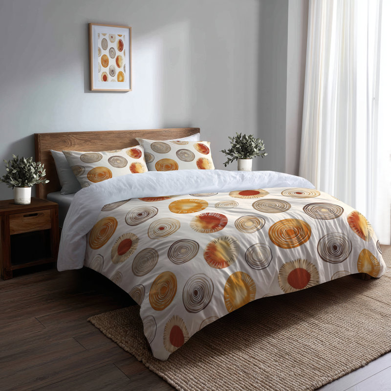 Ensemble de literie à motif géométrique 3 pièces - Ensemble de housse de couette et coussin décoratif Boho Boho