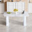 Stylish Marble-Patterned Dining Table, Featuring Transparent Glass Design, Delicate Texture, And Minimalist Durability