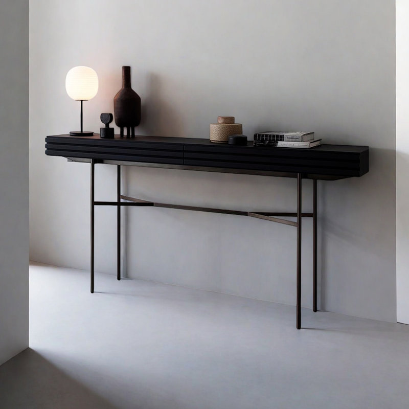 Console à tiroirs de style nordique, H 33,46 po x l 70,87 po x P 15,75 po