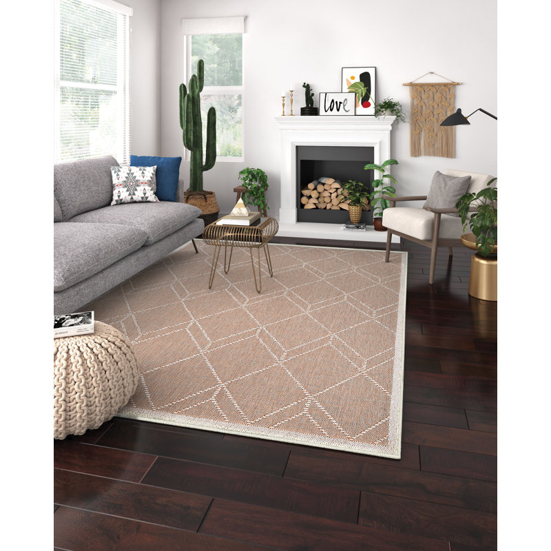 Liguria Noli Umber Indoor/Outdoor Area Rug, Umber, 6'6" x 9'6"