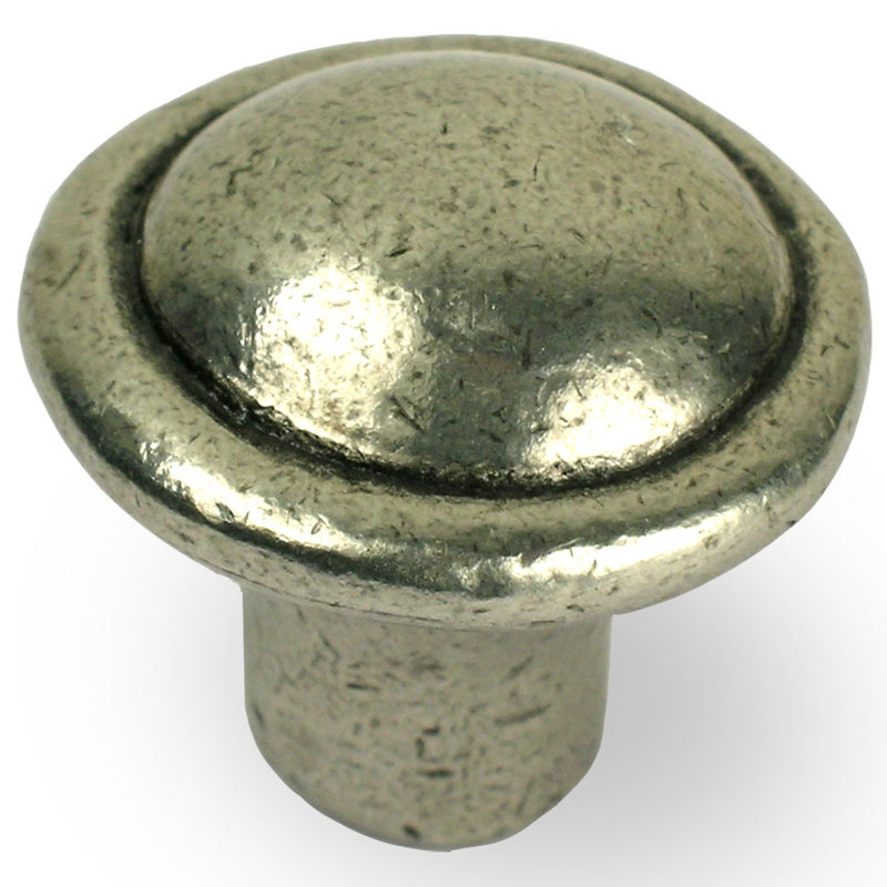 Une Grande 1 1/8" Diameter Mushroom Knob, Pewter Bright
