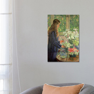 Garden Flowers by Theo Van Rysselberghe - Wrapped Canvas Print