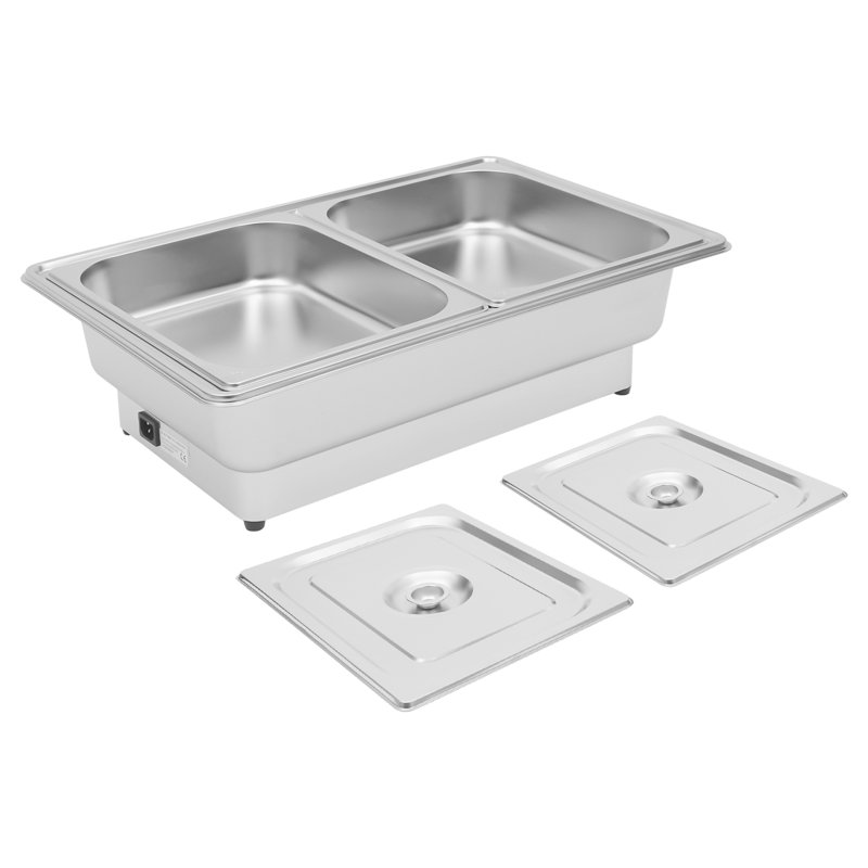 Ensemble de chauffe-plat électrique, serveur de buffet en acier inoxydable, chauffe-plat avec contrôle de la température pour les buffets