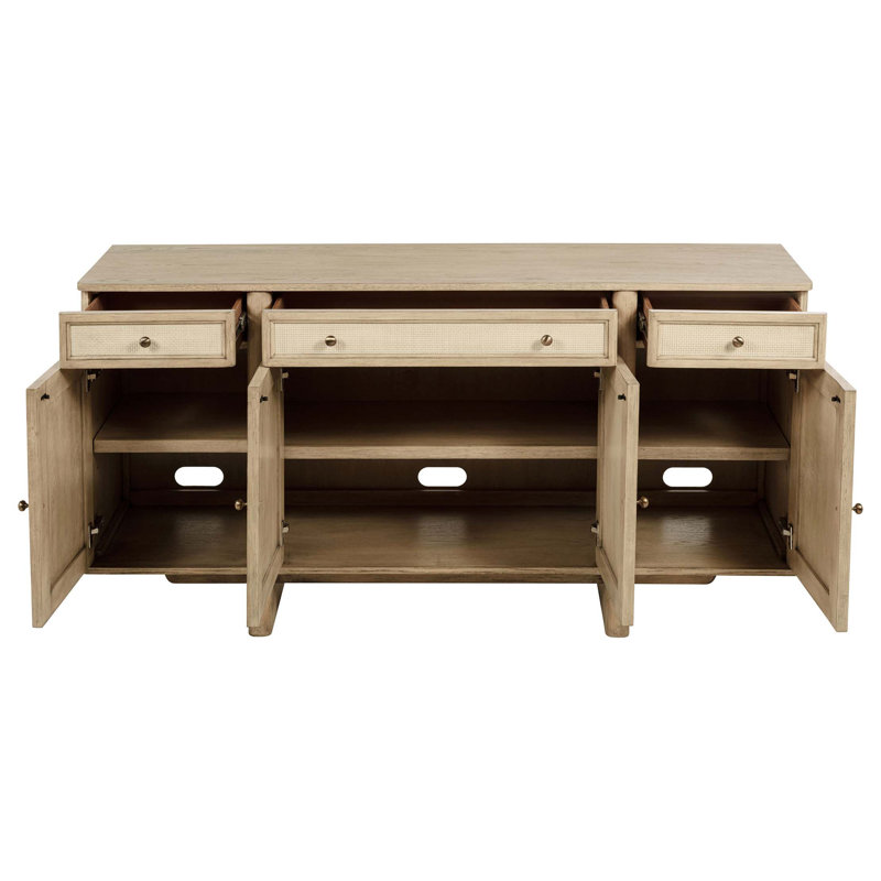 Buffet Coastal Cane avec rangement polyvalent