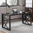 Justic Glass Top Metal Base Writing Desk