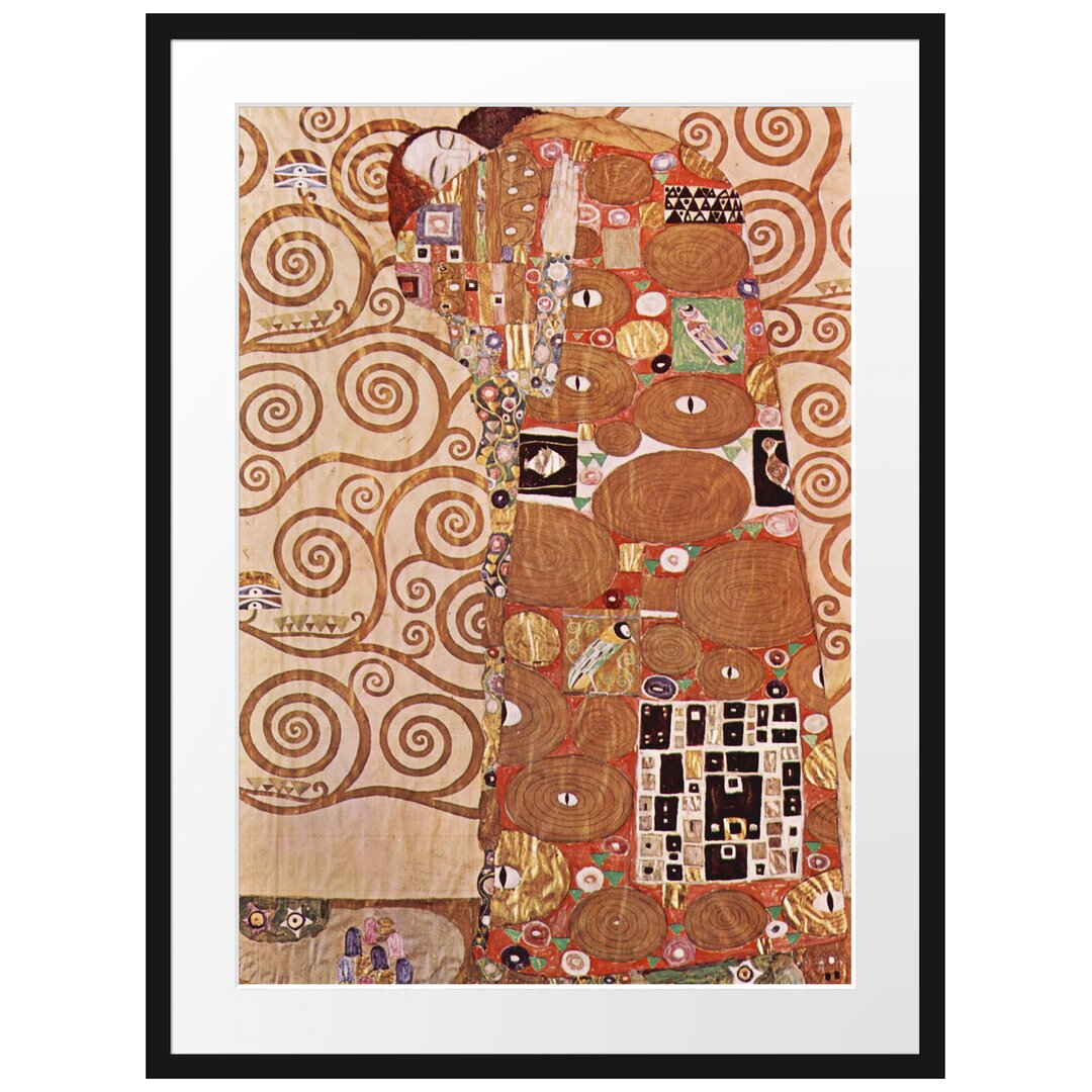 Gerahmter Kunstdruck The Hug von Gustav Klimt