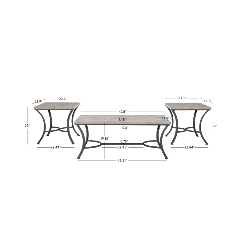 Annemasse 3 - Piece Living Room Table Set