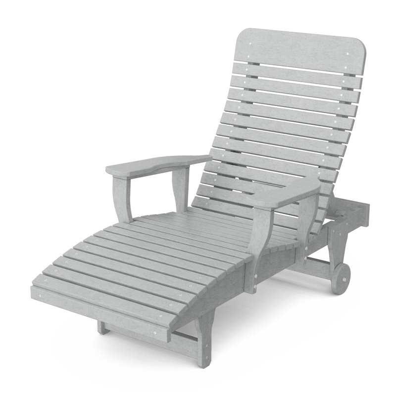 Signature Reclining Chaise Lounge, Light Gray