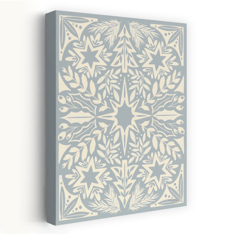 Scandinavian Winter Blue Abstract Landscape Art, H 48 po x l 32 po