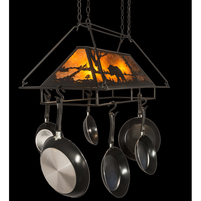 Bear at Lake Handcrafted Hanging Pot Rack