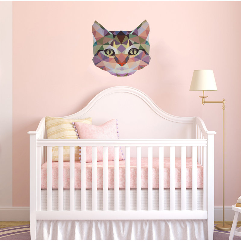 Décalcomanie murale Polygonal Cat, H 22 po x l 24 po