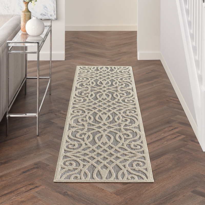 Cozumel Machine Woven Grey Outdoor Rug, Runner 66 x 229cm