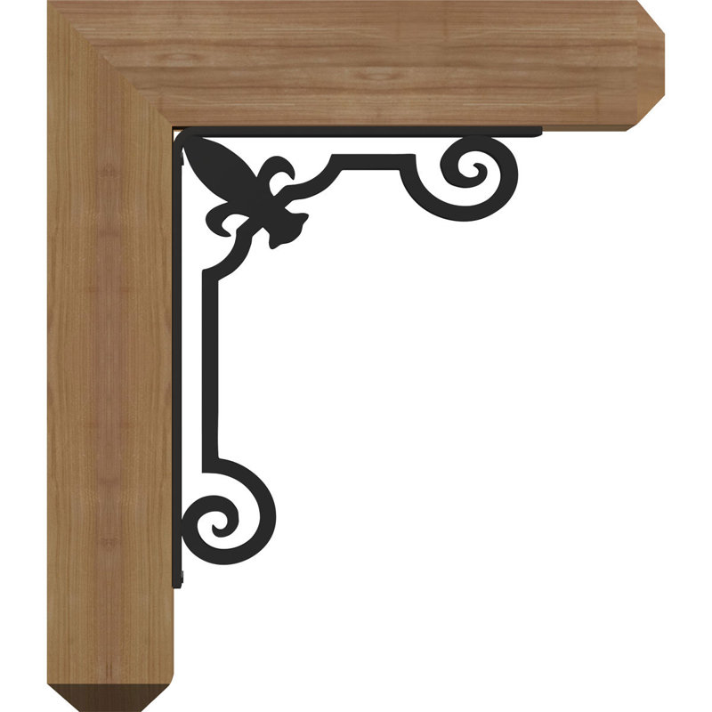 Fleur de lys triple support artisanal Ironcrest, H 23 po x P 20 po, 3 1/2"W x 4"T Western Red Cedar (Smooth)