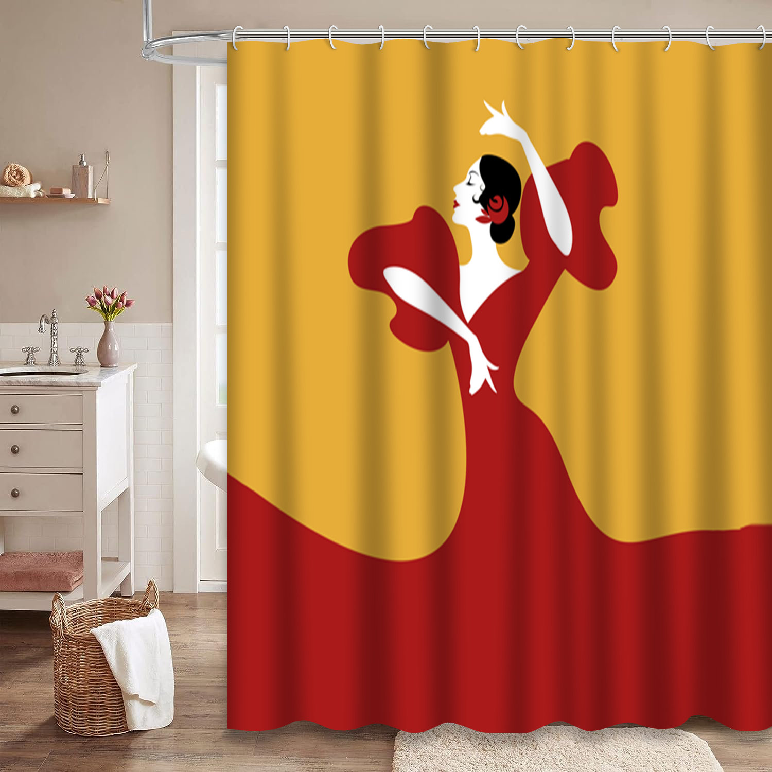 East Urban Home Spanish Waterproof Shower Curtain,Dancer Spain Dance ...