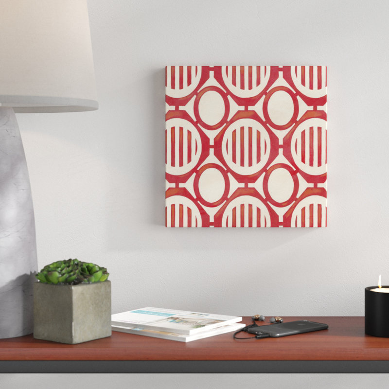 «Retro Blockprint II», impression sur toile, H 12 po x l 12 po