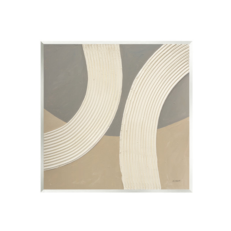 Modern Abstract Circles Beige and Gray MDF Wall Art
