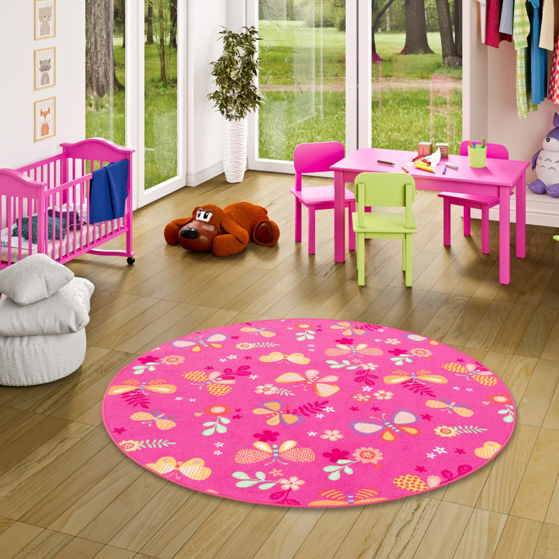 Friesen Tufted Pink Rug, Round 133cm