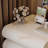19.7" French Cream Nightstand with Two Drawers, Solid Wood Frame and Faux Leather Upholstery, End Table for Bedroom or Living Room
