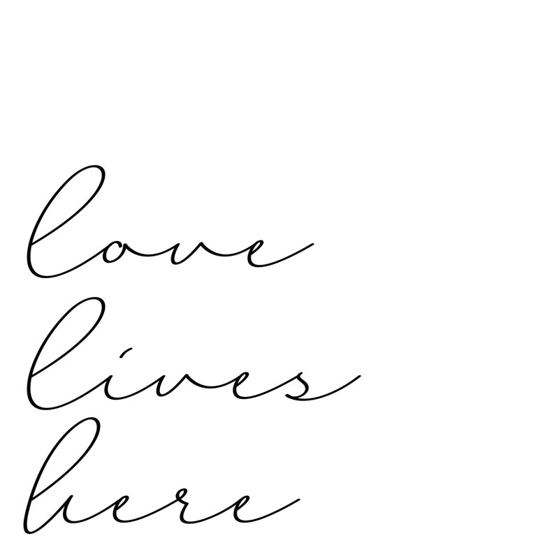 Love Lives Here Alt - Wrapped Canvas Print, 30cm H x 30cm W x 3.8cm D