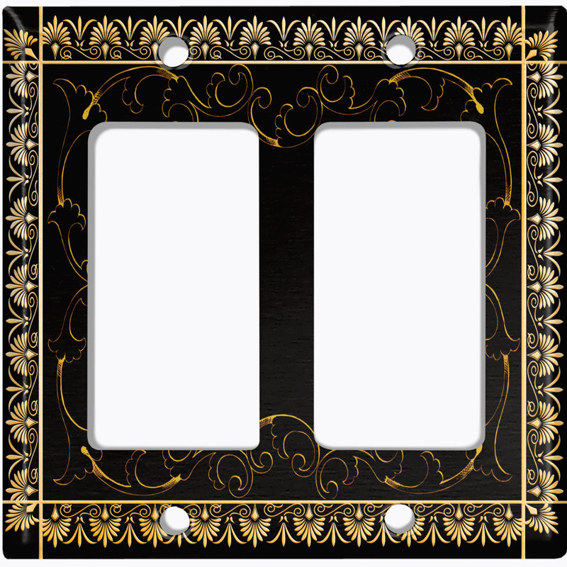 Patterned 2 - Gang Toggle Light Switch Standard Wall Plate