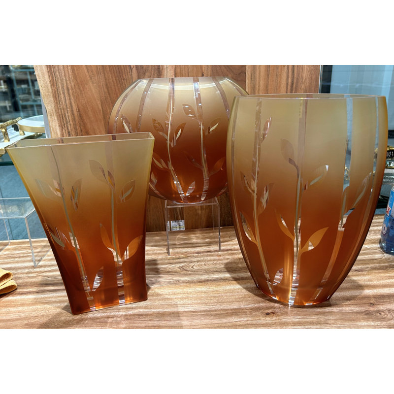 Fung Shway Series Lead Free Crystal Vase 11.02" X 4.72" X 8.66" ( 3.97 lbs )