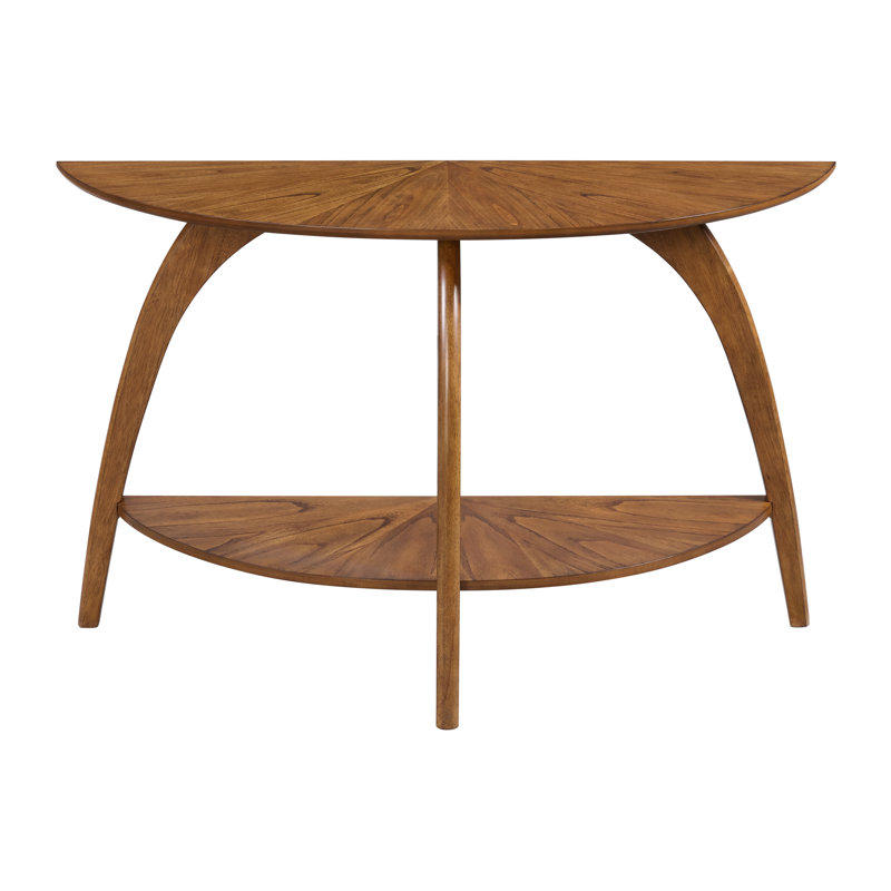 Atreu 48'' Half Moon Sofa Console Table, Cinnamon