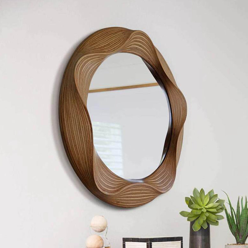 Miroir mural en bois aggloméré Free Form, 33.46"H×27.56"L×1.97"W