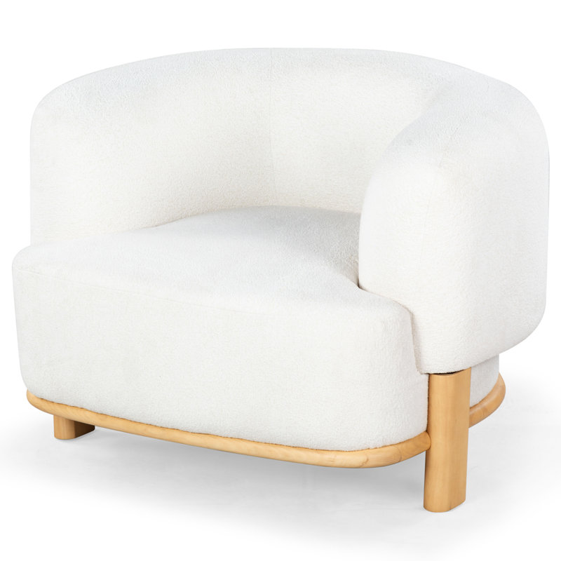 Fauteuil d'appoint Enessa Boucle, Bouclé ivoire