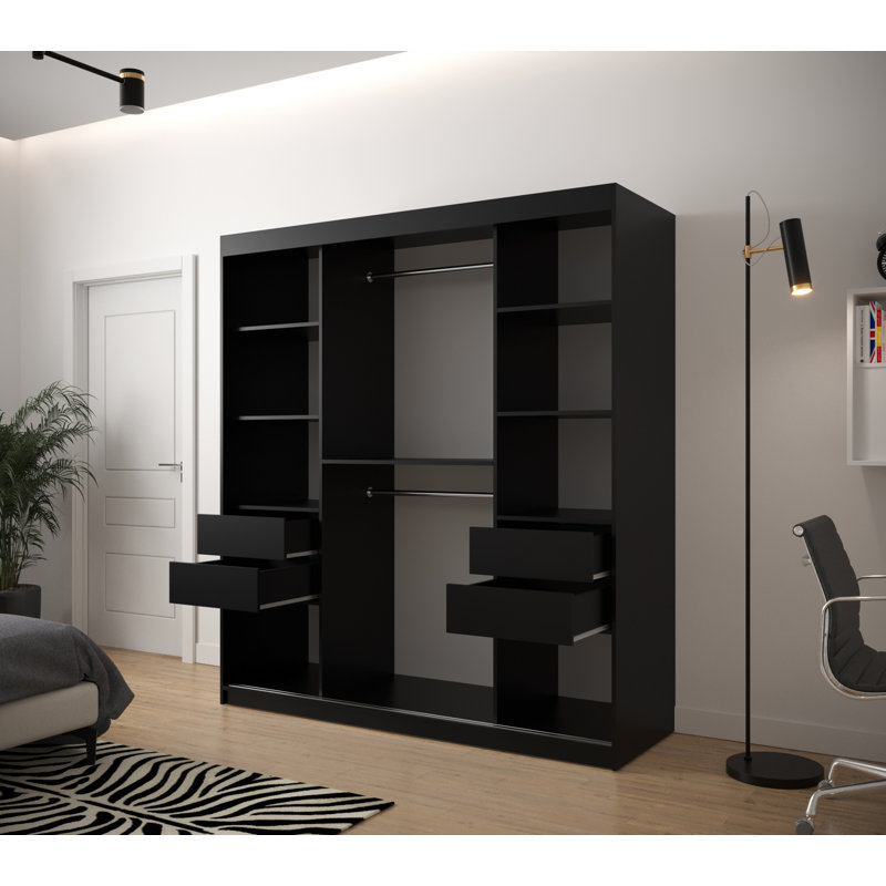 Aroldo 2 Door Wardrobe, 200cm H x 180cm W x 62cm D, White
