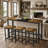 Modern Design Kitchen Dining Table, Pub Table, Long Dining Table Set With 3 Stools, Convenient Hanging Stool Design