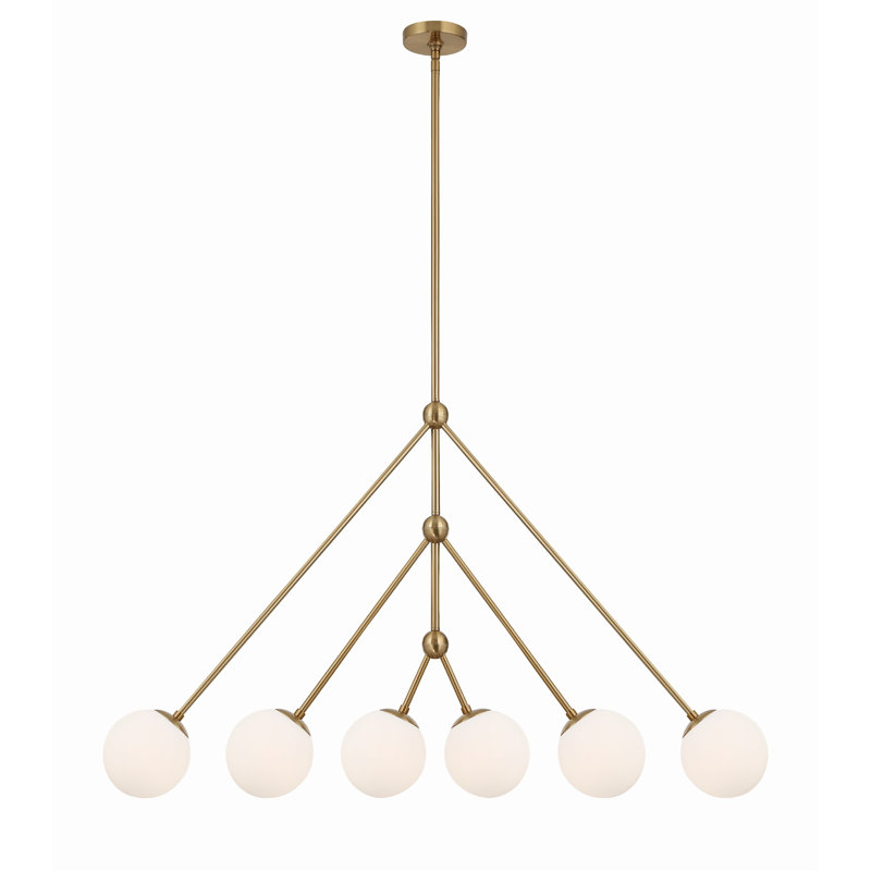 Lustre linéaire moderne à 6 lumières Estevan, Brun / Doré