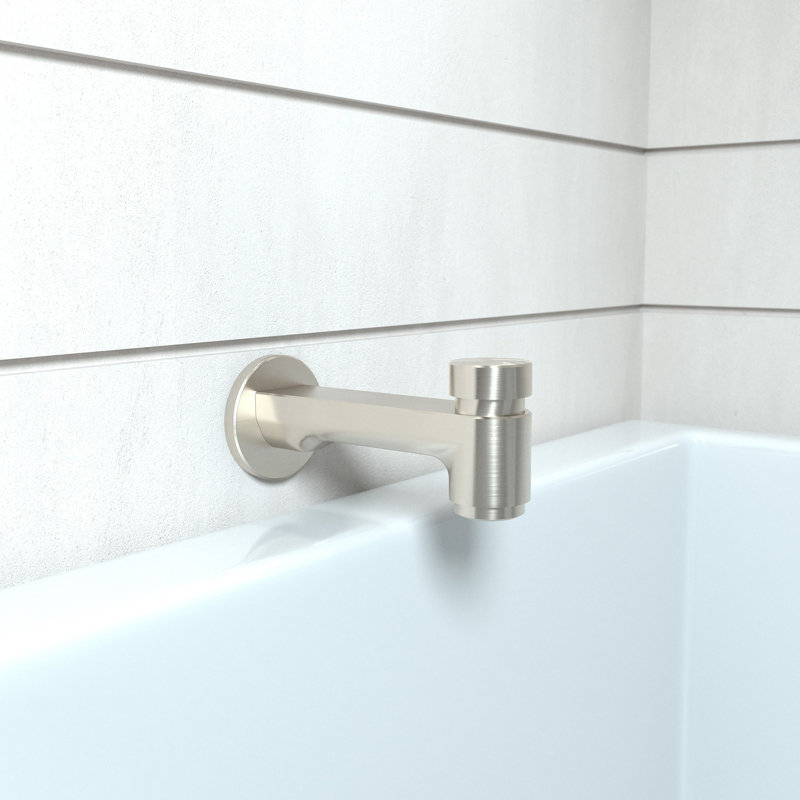 Garniture de bec de baignoire murale avec inverseur Metris S, Nickel brossé
