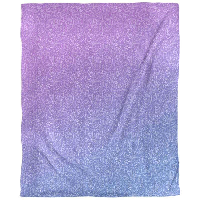 Tissu ditsy, Mauve / Bleu, L 58 po x l 36 po, Faux lin