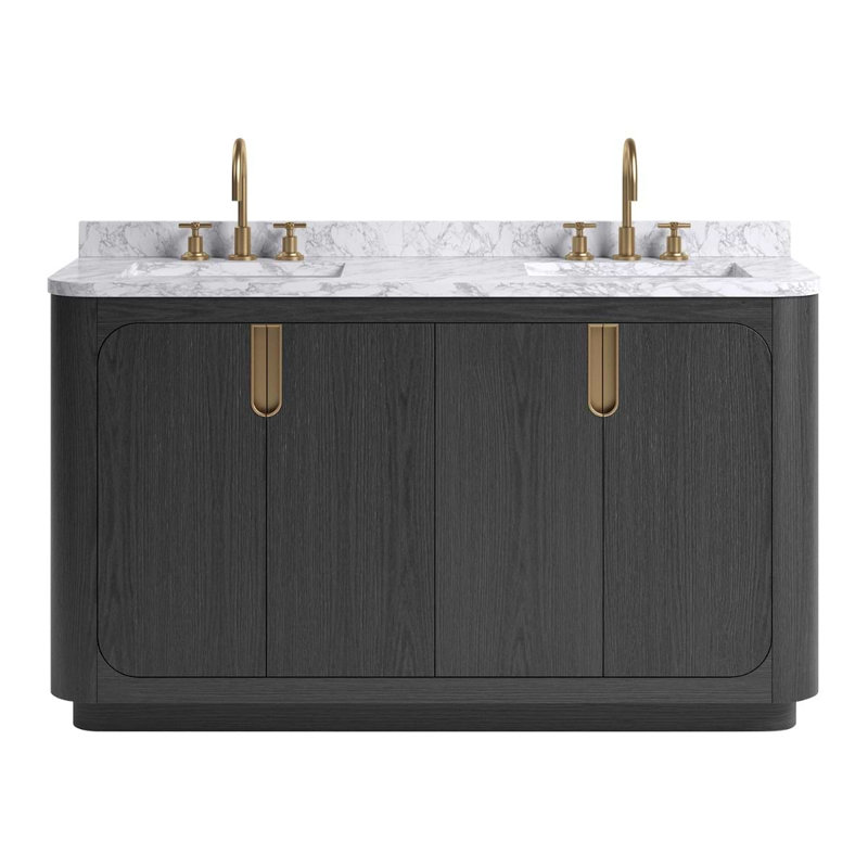 Corbin 30" Freestanding Single Bathroom Vanity with Carrara Marble Top, 2, 60" W, Carrara Marble