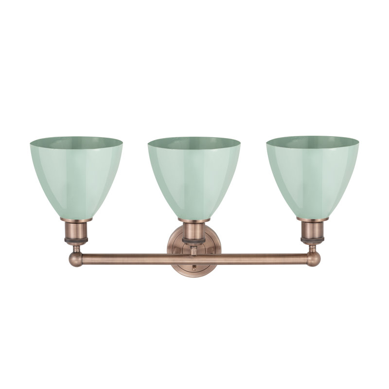Anglie 3 - Light Dimmable Vanity Light, Seafoam, Antique Copper