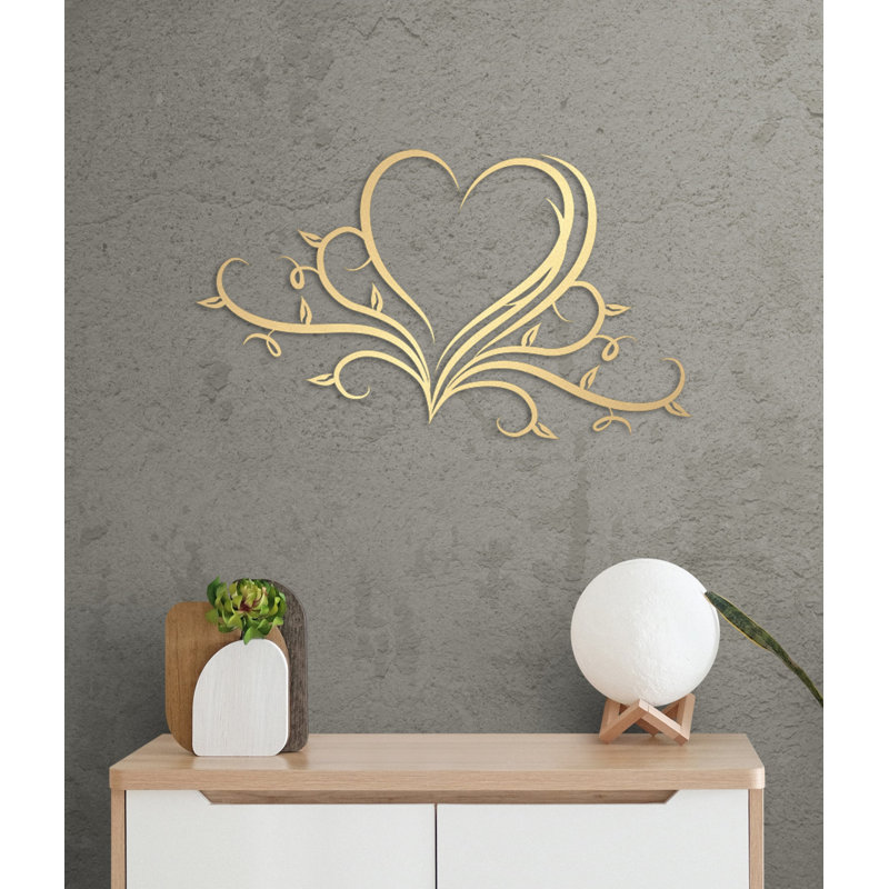 Cœur en métal, décoration murale «Love Art» avec votre texte personnalisé pour décoration intérieure, mariage, cadeau de la Saint-Valentin