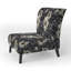 Fauteuil de chambre rembourré blanc et gris Symphony Of Petal Gardens