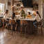 Tabouret de comptoir pivotant en bois cintré Mid-Century-133656870