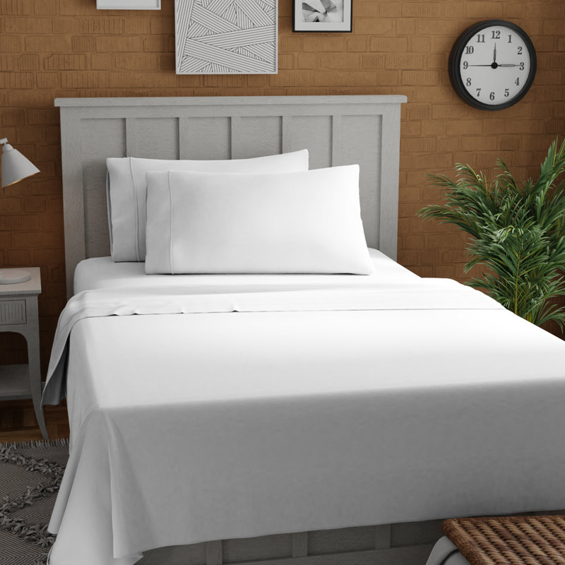 Twin XL Arctic White Organic Cotton Percale Deep Pocket Sheet Set