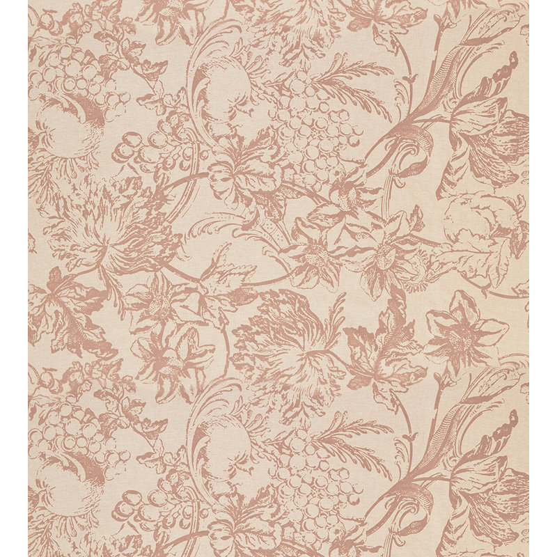 Calabria Alma Silhouette Print Fabric, Rosewood
