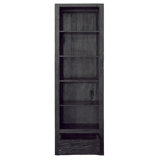 86.5" H x 27.5" W Kadence Reclaimed Teak Wood Storage Bookcase in Black