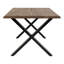 Elsass Oak Solid Wood Top Metal Base Dining Table-1141349364