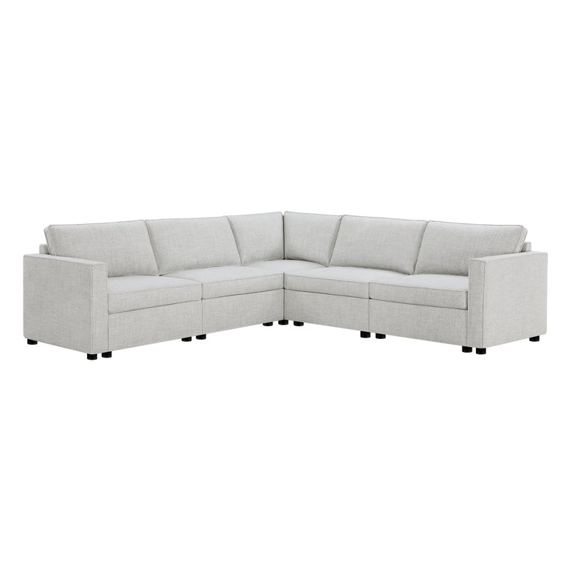 Canapé modulaire convertible en L avec rangement, Could Tweed