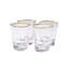 Verre transparent martelé avec rebord doré