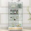 Vitrine moderne en verre avec grands tiroirs
