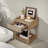 Retro Style Nightstand With 1 Drawer, An Open Shelf, Turned Legs And Metal Handles