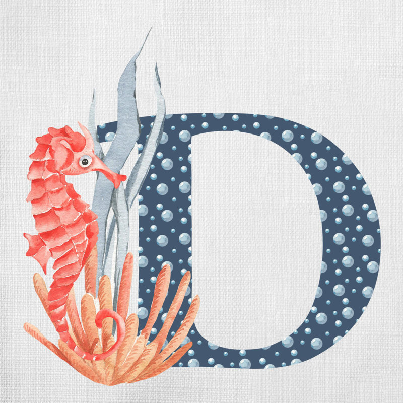 Nautical Sea Life_169 - Coussin décoratif avec coussin décoratif, H 18 po x l 18 po