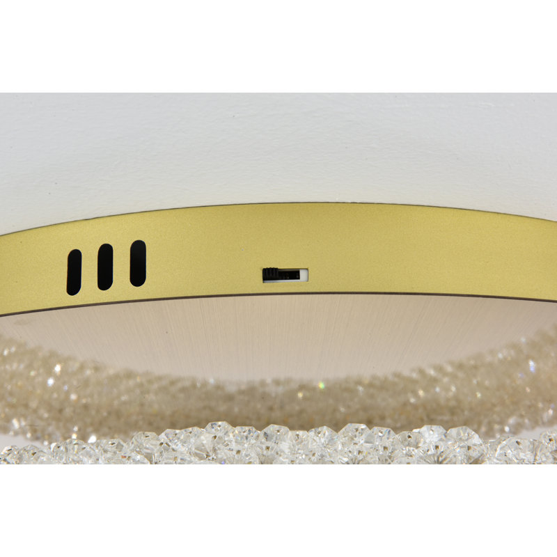 Bridgeton LED Semi Flush Mount, Satin Gold, 5.5" H x 18" W x 18" D