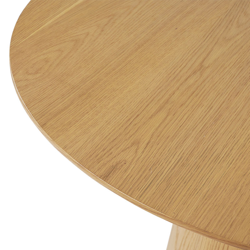 Lanieya 42" Solid Oak Round Pedestal Dining Table