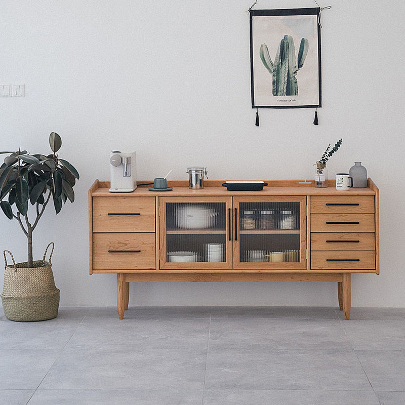 Solid wood tea sideboard storage cabinet